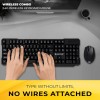 Lapcare Wireless Combo WL204 | The Compact & Ergonomic Design | Keyboard Printing + UV Coating Letters | No Fading Letters | 1600 DPI Optical Mouse with Precision Tracking | Auto Sleep Funtion