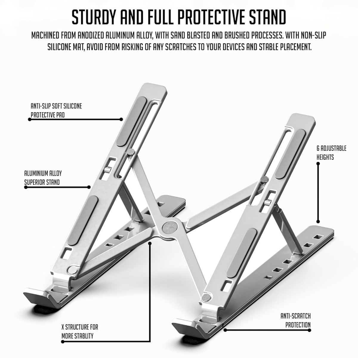 Lapster Ergonomic Portable Aluminium Laptop Stand