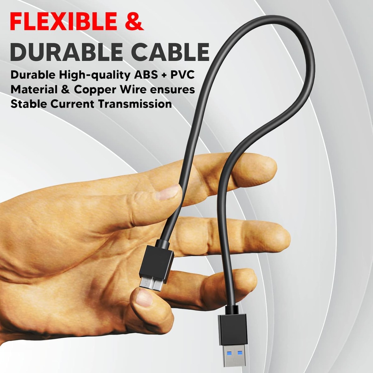 Lapster Hard Drive Cable Type C to Micro-B USB Compatible with all types of hardisk closure and gadgets