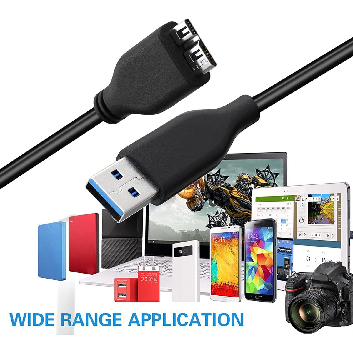 Lapster Hard Drive Cable Type C to Micro-B USB Compatible with all types of hardisk closure and gadgets