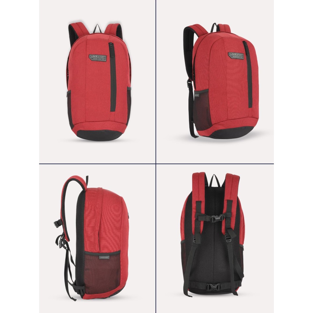 Lavie Sport Ledge Casual Backpack | Premium Backpack For Men & Women's,22 L,Red
