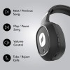 Leaf Bass Wireless Bluetooth Over Ear Headphones with Mic and 10 Hours Battery Life, Over Ear Headphones with Super Soft Cushions and Deep Bass (Carbon Black)