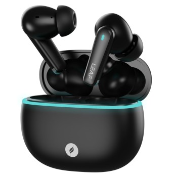Leaf Buds X121 True Wireless Earbuds AI Sound App, 30H Playtime, Quad Mic with ENC, 50ms Low Latency, Fast Charging(10min=200min), 10mm Driver, IPX4, Bluetooth v5.4 TWS (Carbon Black)