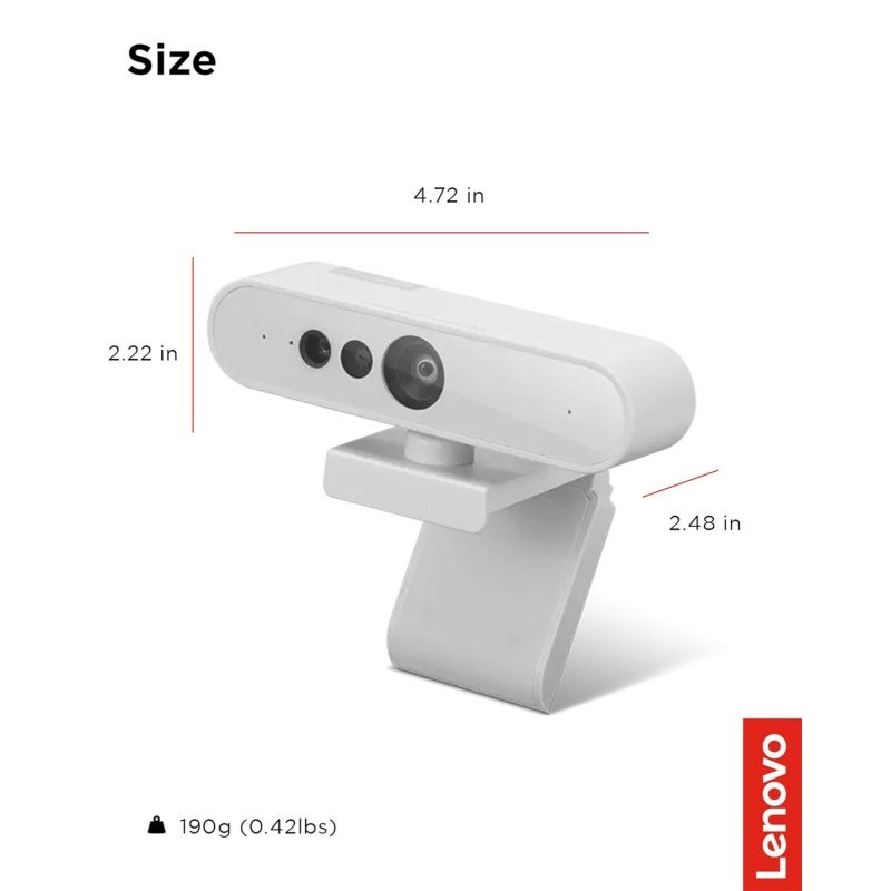 Lenovo 300 FHD Webcam with Full Stereo Dual Built-in mics | FHD 1080P 2.1 Megapixel CMOS Camera |Ultra-Wide 95° Lens, 4X Digital Zoom | 360 Rotation | Flexible Mount | Cloud Grey Lenovo 300 FHD Webcam with Full Stereo Dual Built-in mics | FHD 1080P 2.1 Megapixel CMOS Camera |Ultra-Wide 95° Lens, 4X Digital Zoom | 360 Rotation | Flexible Mount | Cloud Grey