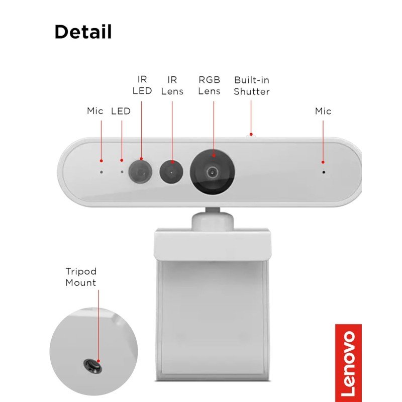 Lenovo 300 FHD Webcam with Full Stereo Dual Built-in mics | FHD 1080P 2.1 Megapixel CMOS Camera |Ultra-Wide 95° Lens, 4X Digital Zoom | 360 Rotation | Flexible Mount | Cloud Grey Lenovo 300 FHD Webcam with Full Stereo Dual Built-in mics | FHD 1080P 2.1 Megapixel CMOS Camera |Ultra-Wide 95° Lens, 4X Digital Zoom | 360 Rotation | Flexible Mount | Cloud Grey