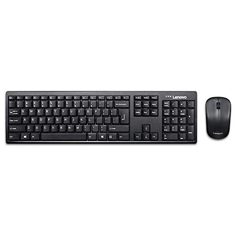 Lenovo 510 Wireless Keyboard and Mouse Set, 2.4 GHz Nano USB Receiver, Full Size, Island Key Design, Left or Right Hand, 1200 DPI Optical Mouse