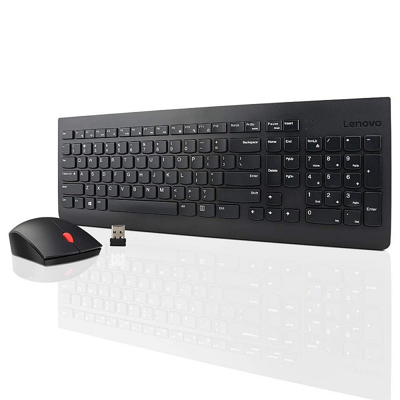 Lenovo 510 Wireless Keyboard and Mouse Set, 2.4 GHz Nano USB Receiver, Full Size, Island Key Design, Left or Right Hand, 1200 DPI Optical Mouse