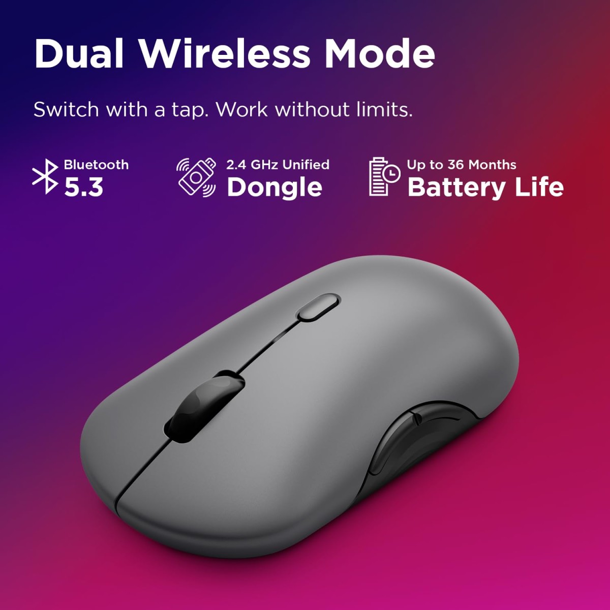 Lenovo 700 Multi-Device Wireless Silent Mouse, Bluetooth 5.3 or USB-A 2.4Ghz, Upto 5million Button clicks, 4000 DPI, Soft Touch Grip, Programmable Buttons, Dynamic Scroll Wheel, Luna Grey Lenovo 700 Multi-Device Wireless Silent Mouse, Bluetooth 5.3 or USB-A 2.4Ghz, Upto 5million Button clicks, 4000 DPI, Soft Touch Grip, Programmable Buttons, Dynamic Scroll Wheel, Luna Grey