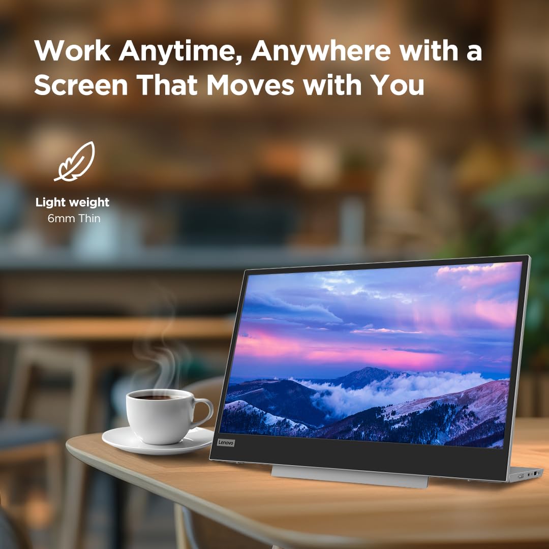 Lenovo L15 Mobile Monitor 15 inch (38cm) | FHD IPS Ultraslim and Light Monitor| 60Hz, 6ms, Height Adjust Stand, PD-45W, 3 Year Warranty, 860Grams, Grey: for Home & Office use, Grey, L15 Lenovo L15 Mobile Monitor 15 inch (38cm) | FHD IPS Ultraslim and Light Monitor| 60Hz, 6ms, Height Adjust Stand, PD-45W, 3 Year Warranty, 860Grams, Grey: for Home & Office use, Grey, L15