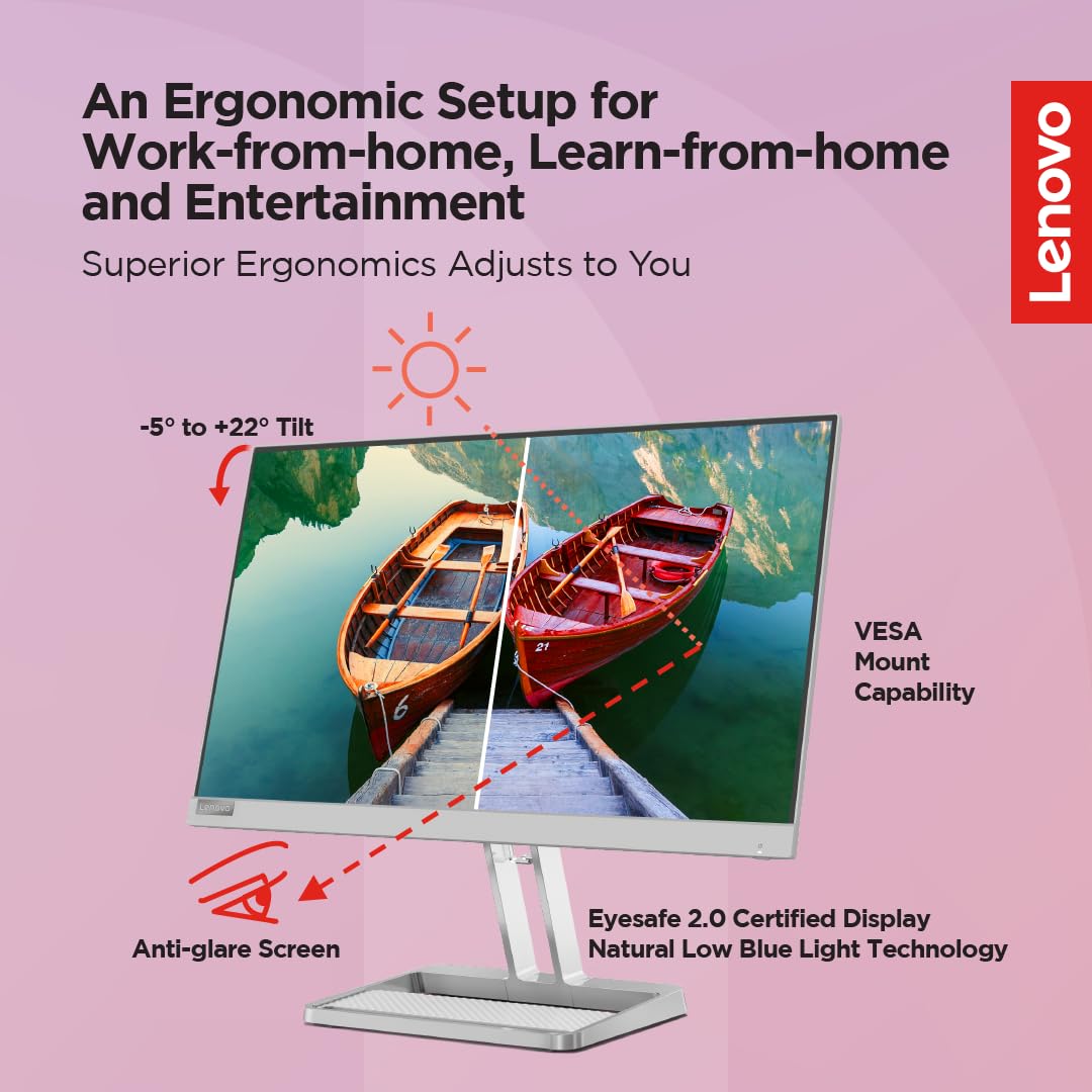 Lenovo L22i-40, 22 inch (54.6cm), IPS, FHD, 75Hz, Grey, 4ms, AMD FreeSync, 99% sRGB, 2X3W Speakers, HDMI 1.4, VGA, Tilt Stand, 3 Year Warranty Monitor Lenovo L22i-40, 22 inch (54.6cm), IPS, FHD, 75Hz, Grey, 4ms, AMD FreeSync, 99% sRGB, 2X3W Speakers, HDMI 1.4, VGA, Tilt Stand, 3 Year Warranty Monitor