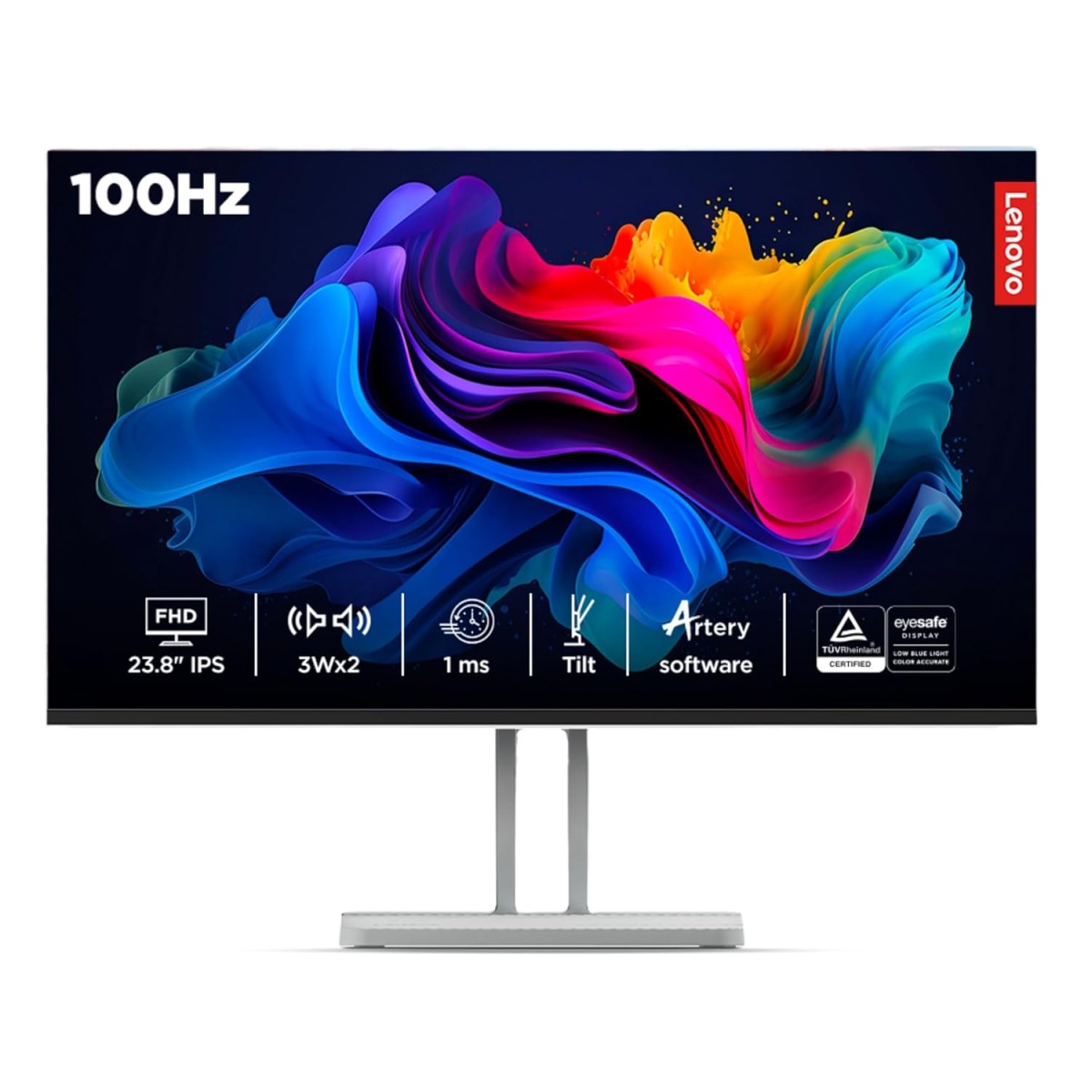 Lenovo L24i-4A, 24 inch (60.45cm), IPS, FHD 1920x1080, 100Hz, Cloud Grey, 1ms, FreeSync, 99% sRGB, 3Wx2 Speakers, HDMI 1.4, VGA, Tilt, Smart Display Customization Artery Monitor Lenovo L24i-4A, 24 inch (60.45cm), IPS, FHD 1920x1080, 100Hz, Cloud Grey, 1ms, FreeSync, 99% sRGB, 3Wx2 Speakers, HDMI 1.4, VGA, Tilt, Smart Display Customization Artery Monitor