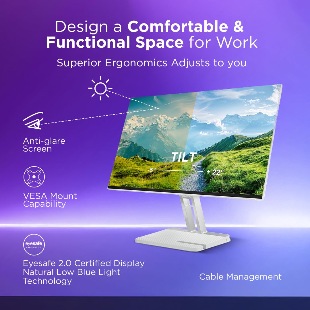 Lenovo L27i-4A, 27 inch (68.5cm), IPS, FHD 1920x1080, 100Hz, Cloud Grey, 1ms, FreeSync, 99% sRGB, 3Wx2 Speakers, Smart Display Customization Artery, 2X HDMI 1.4, VGA, Tilt Monitor Lenovo L27i-4A, 27 inch (68.5cm), IPS, FHD 1920x1080, 100Hz, Cloud Grey, 1ms, FreeSync, 99% sRGB, 3Wx2 Speakers, Smart Display Customization Artery, 2X HDMI 1.4, VGA, Tilt Monitor