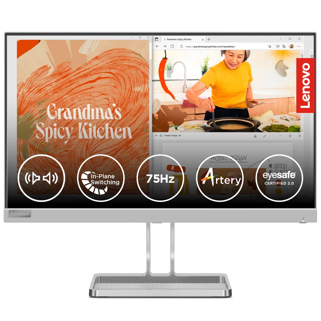 Lenovo L27i-4A, 27 inch (68.5cm), IPS, FHD 1920x1080, 100Hz, Cloud Grey, 1ms, FreeSync, 99% sRGB, 3Wx2 Speakers, Smart Display Customization Artery, 2X HDMI 1.4, VGA, Tilt Monitor Lenovo L27i-4A, 27 inch (68.5cm), IPS, FHD 1920x1080, 100Hz, Cloud Grey, 1ms, FreeSync, 99% sRGB, 3Wx2 Speakers, Smart Display Customization Artery, 2X HDMI 1.4, VGA, Tilt Monitor