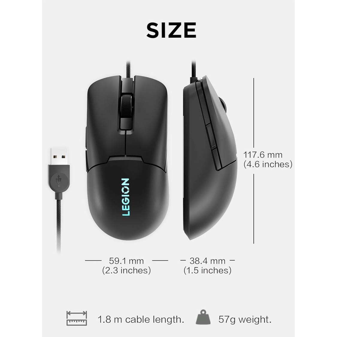 Lenovo Legion M300s RGB Wired Gaming Mouse - 8,000 DPI Adjustable Sensor, 6 Programmable Buttons & 20-Million Clicks Durability with Optimized Comfort (Black), GY51H47350 Lenovo Legion M300s RGB Wired Gaming Mouse - 8,000 DPI Adjustable Sensor, 6 Programmable Buttons & 20-Million Clicks Durability with Optimized Comfort (Black), GY51H47350