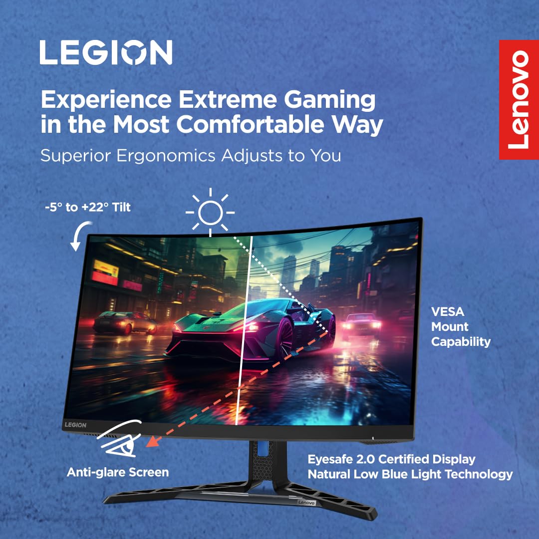 Lenovo Legion R27fc-30, 27 Inch (68.58cm), FHD 1920x1080, 240Hz, Black, 0.5ms, AMD FreeSync, NVIDIA G-Sync, 99% sRGB, Speaker, 2xHDMI, 1xDP, Tilt, Swivel, Pivot, Height Adjust Stand Gaming Monitor Lenovo Legion R27fc-30, 27 Inch (68.58cm), FHD 1920x1080, 240Hz, Black, 0.5ms, AMD FreeSync, NVIDIA G-Sync, 99% sRGB, Speaker, 2xHDMI, 1xDP, Tilt, Swivel, Pivot, Height Adjust Stand Gaming Monitor