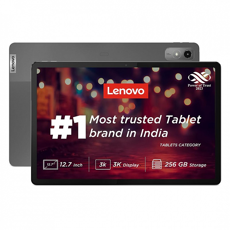 Lenovo Tab P12| 12.7 Inch| 8 GB, 128 GB Expandable| 3K Display| 10200 mAh Battery| JBL Quad Speakers with Dolby Atmos|Wi-Fi 6 Certified| Octa-Core Processor|13 MP Front Camera (Storm Grey, ZACH0070IN)