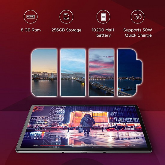 Lenovo Tab P12| 12.7 Inch| 8 GB, 128 GB Expandable| 3K Display| 10200 mAh Battery| JBL Quad Speakers with Dolby Atmos|Wi-Fi 6 Certified| Octa-Core Processor|13 MP Front Camera (Storm Grey, ZACH0070IN)