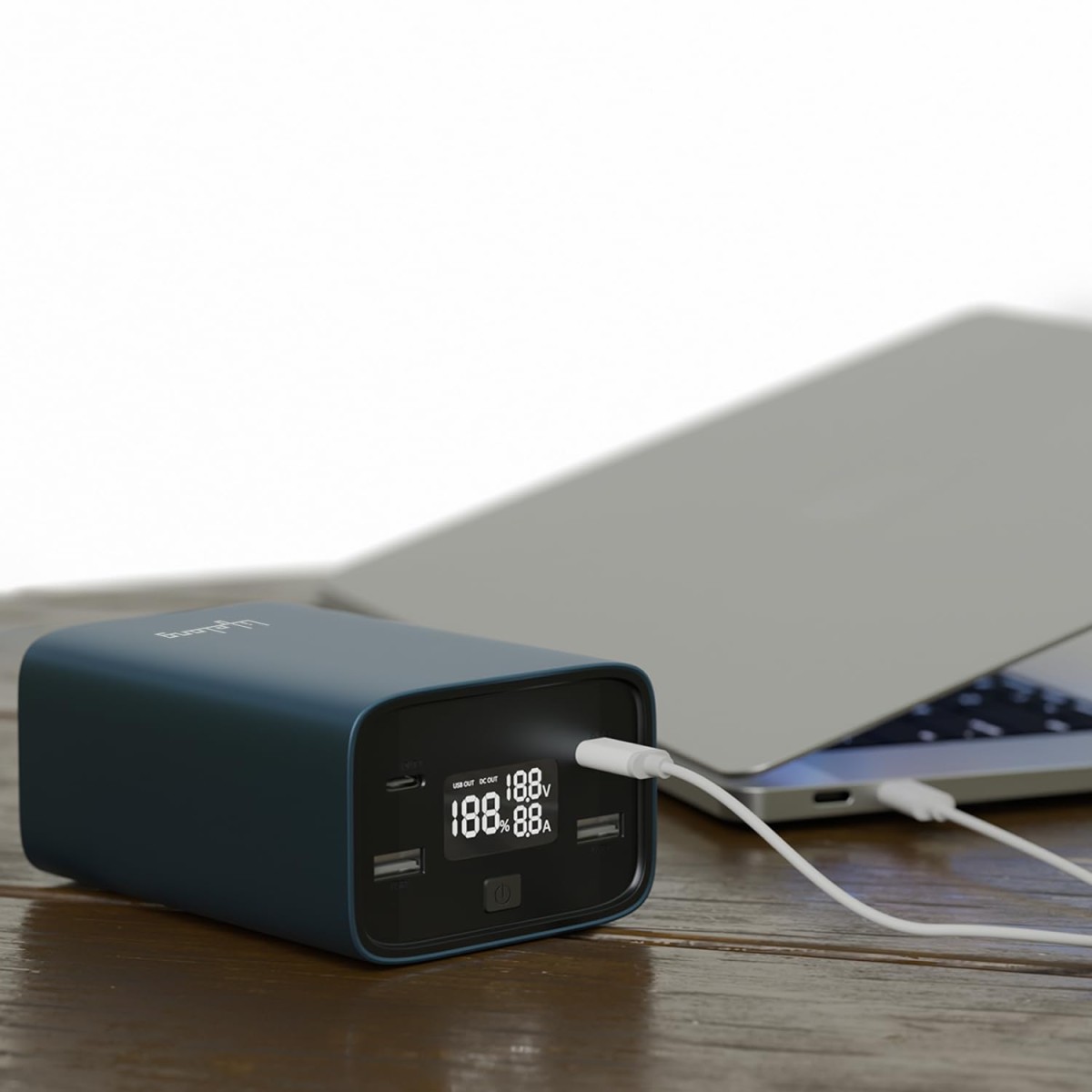 Lifelong 100W 27000 mAh 4-in-1 Fast Charging Laptop Power Bank with 2 Type C PD Output Ports & 2 USB Output Ports Compatible with Laptop, Android Smartphones, iPhones, iPad, Tablet (Metallic Blue) Lifelong 100W 27000 mAh 4-in-1 Fast Charging Laptop Power Bank with 2 Type C PD Output Ports & 2 USB Output Ports Compatible with Laptop, Android Smartphones, iPhones, iPad, Tablet (Metallic Blue)