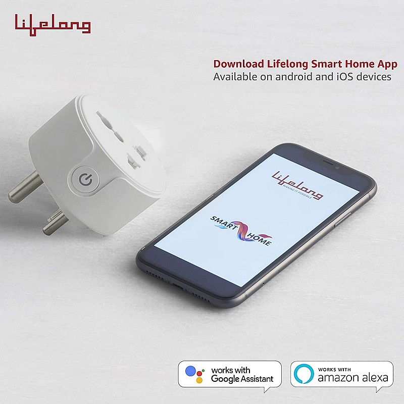 Lifelong 10A Smart Plug Suitable for Appliances Such as Televisions, Electric Kettle, Table Fans, Set top Box