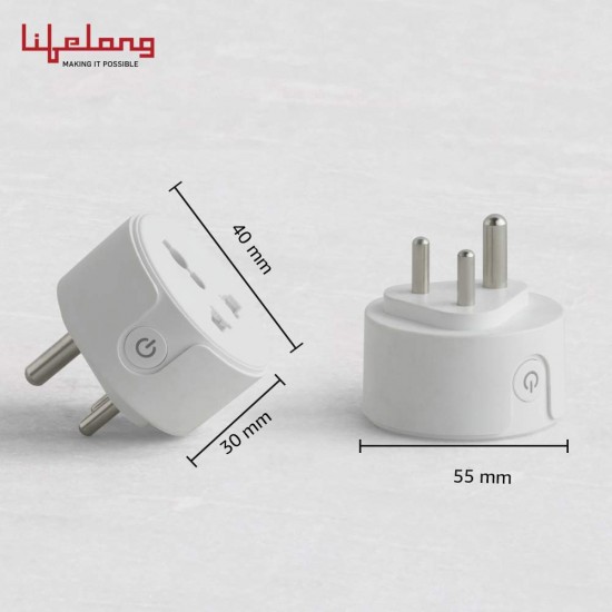 Lifelong 10A Smart Plug Suitable for Appliances Such as Televisions, Electric Kettle, Table Fans, Set top Box