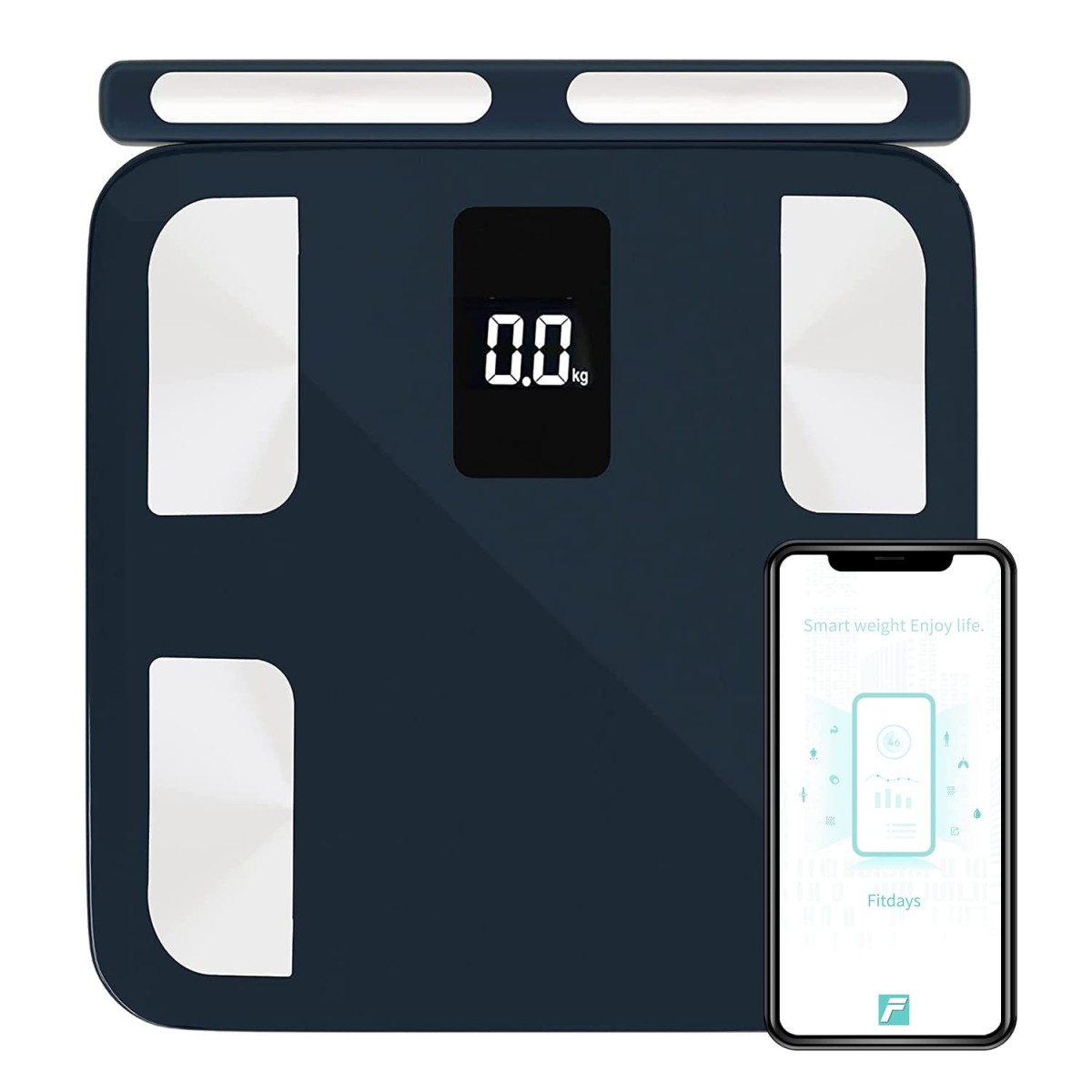 Lifelong 8 electrode Smart Body Fat Scale (With handle, on weight machine display and Bmi on app) - Black Lifelong 8 electrode Smart Body Fat Scale (With handle, on weight machine display and Bmi on app) - Black