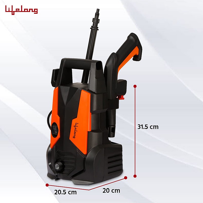 Lifelong Aquawash High Pressure Washer 1700W, Universal Motor, Pressure-135 Bar, Max Flow-400 L/hr,Working Radius 10m,Hose Pipe for Home, Car Cleaning & Garden Washer