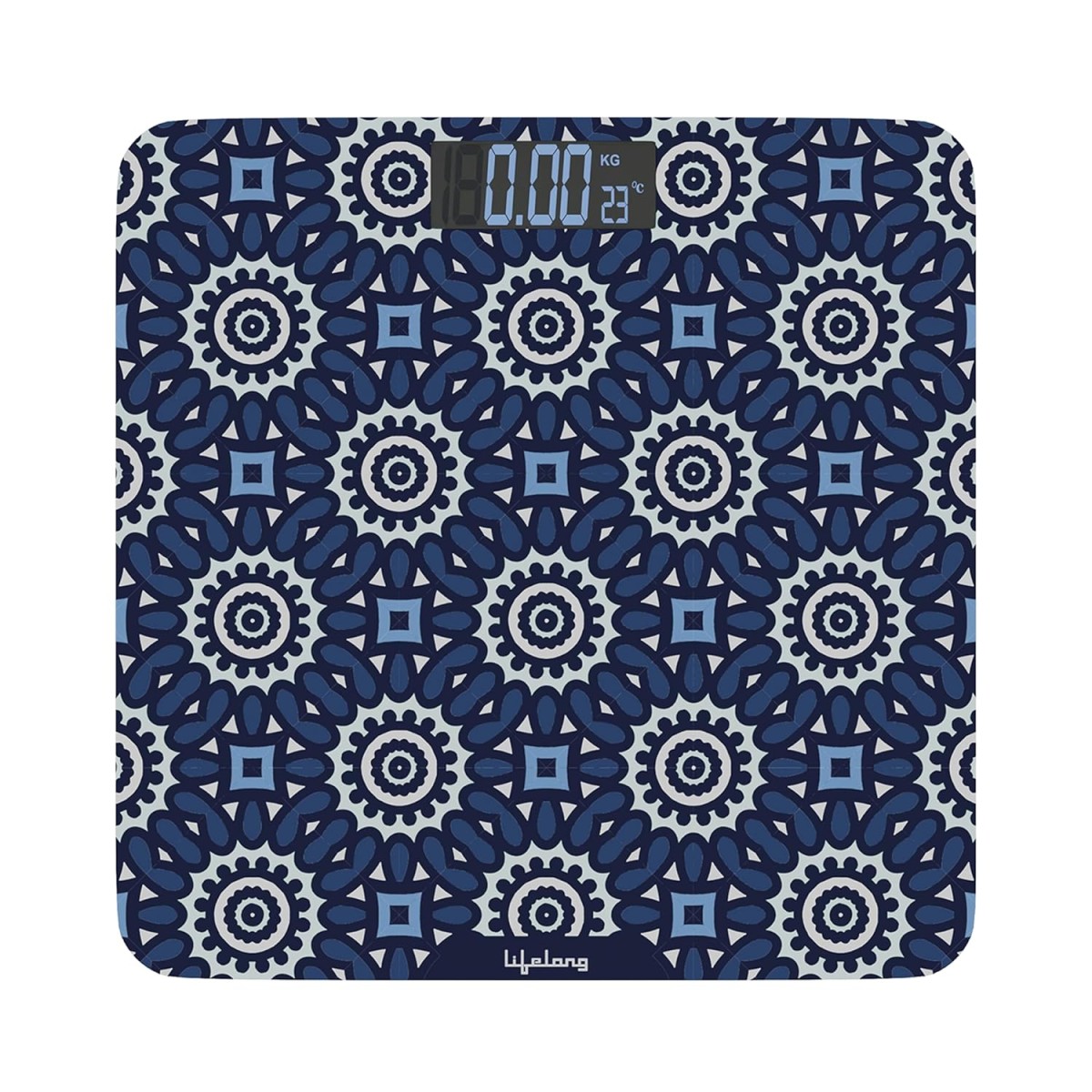 Lifelong Azure Weighing Scale (LLWS72 Indian Cultural Series - Gujarat)|Digital Weight Machine for Body Weight|6mm Thick Tempered Glass with LCD Display|Bathroom Weighing Scale (2 Year Warranty, Blue)