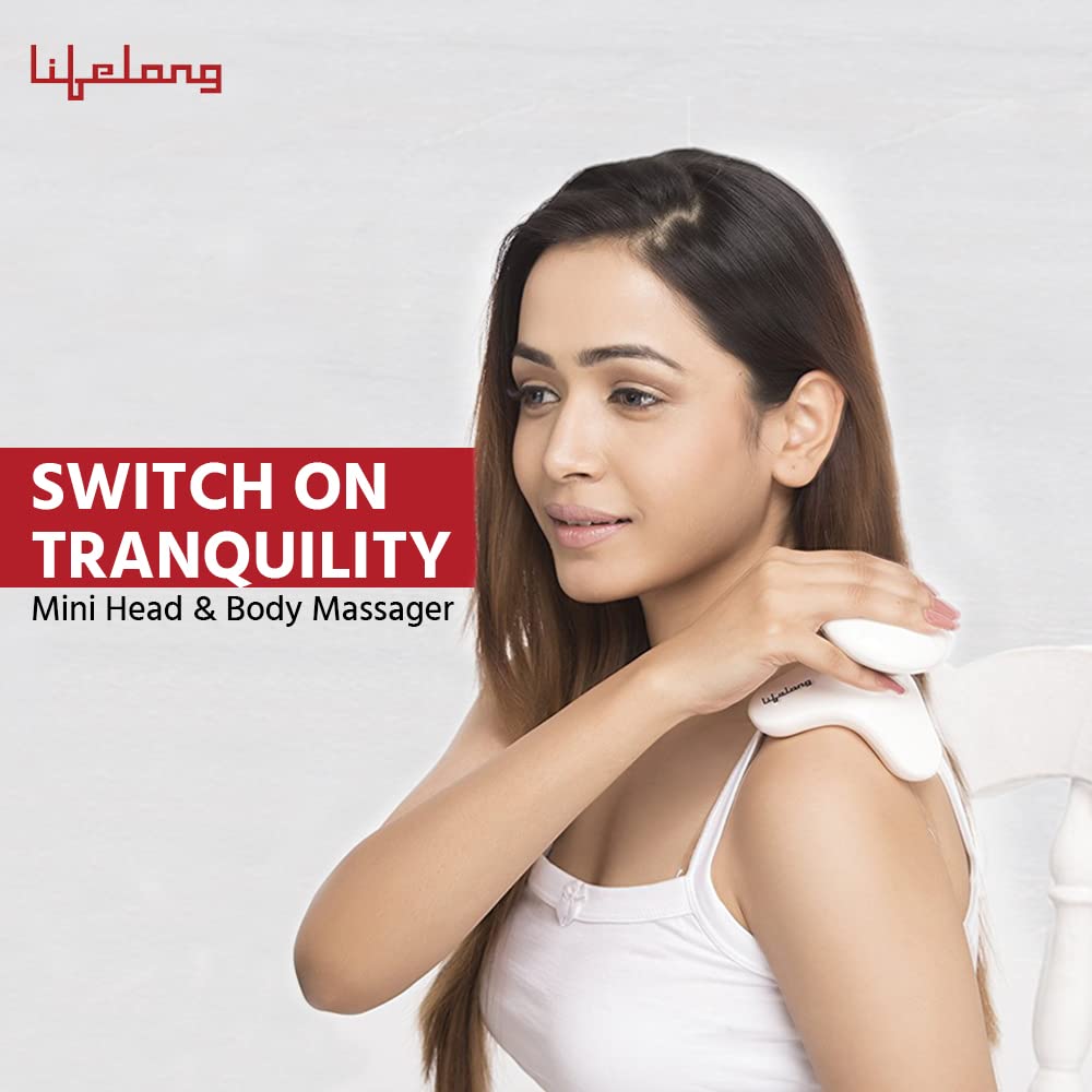 Lifelong Battery Powered Mini Head and Body Massager, Brown