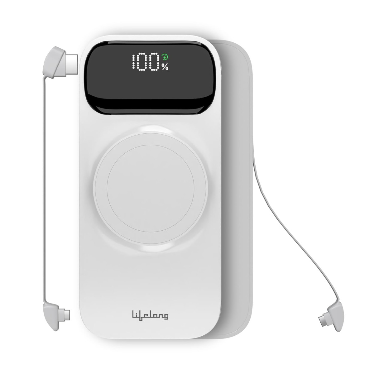 Lifelong ChargeMate 10000 mAh 22.5 W Wireless with MagSafe Slim Pocket Size Power Bank (White, Lithium Polymer, Fast Charging, Quick Charge 3.0 for Earbuds, Mobile, Smartwatch, Speaker, Tablet) Lifelong ChargeMate 10000 mAh 22.5 W Wireless with MagSafe Slim Pocket Size Power Bank (White, Lithium Polymer, Fast Charging, Quick Charge 3.0 for Earbuds, Mobile, Smartwatch, Speaker, Tablet)
