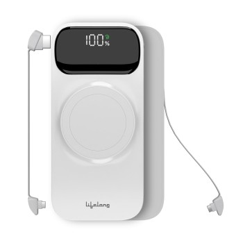 Lifelong ChargeMate 10000 mAh 22.5 W Wireless with MagSafe Slim Pocket Size Power Bank (White, Lithium Polymer, Fast Charging, Quick Charge 3.0 for Earbuds, Mobile, Smartwatch, Speaker, Tablet) Lifelong ChargeMate 10000 mAh 22.5 W Wireless with MagSafe Slim Pocket Size Power Bank (White, Lithium Polymer, Fast Charging, Quick Charge 3.0 for Earbuds, Mobile, Smartwatch, Speaker, Tablet)