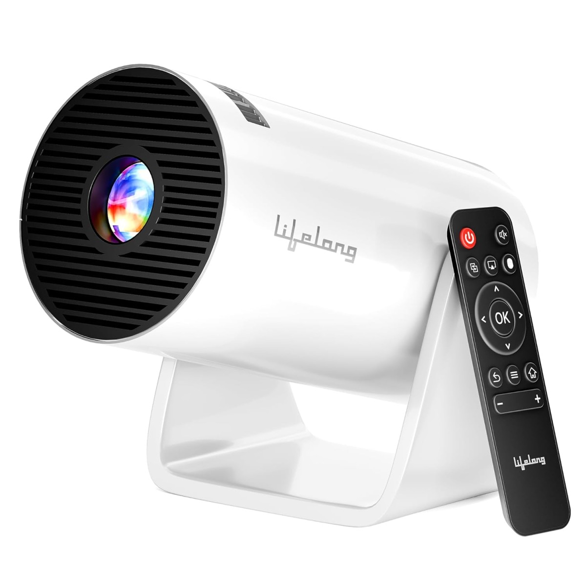 Lifelong Electronics Lightbeam Smart Projector | Android, 1080P& 4K Ultra Support, 3000 Lumens, 720p Native | for Room & Outdoors | All OTT Apps | WiFi/BT, Mirroring, USB, HDMI, 180°, Speakers Lifelong Electronics Lightbeam Smart Projector | Android, 1080P& 4K Ultra Support, 3000 Lumens, 720p Native | for Room & Outdoors | All OTT Apps | WiFi/BT, Mirroring, USB, HDMI, 180°, Speakers