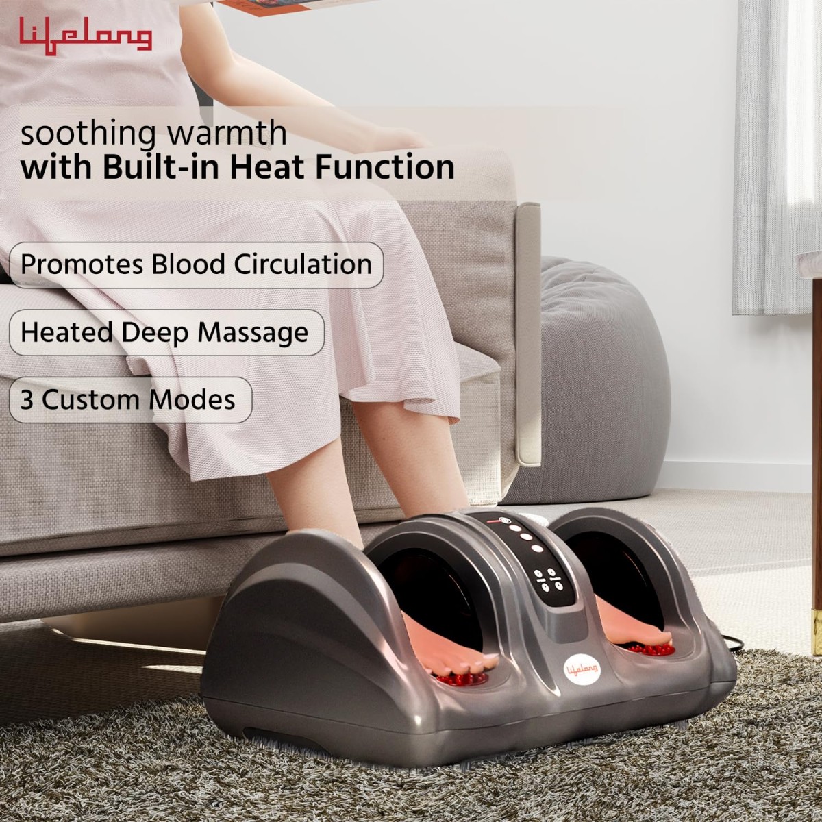 Lifelong Foot Massager Machine for Pain Relief with Kneading Function - Electric Massage Machine with Heat, Adjustable Speed & Direction, Pain Relief for Ankle, Foot- Ideal for Home Physiotherapy Lifelong Foot Massager Machine for Pain Relief with Kneading Function - Electric Massage Machine with Heat, Adjustable Speed & Direction, Pain Relief for Ankle, Foot- Ideal for Home Physiotherapy