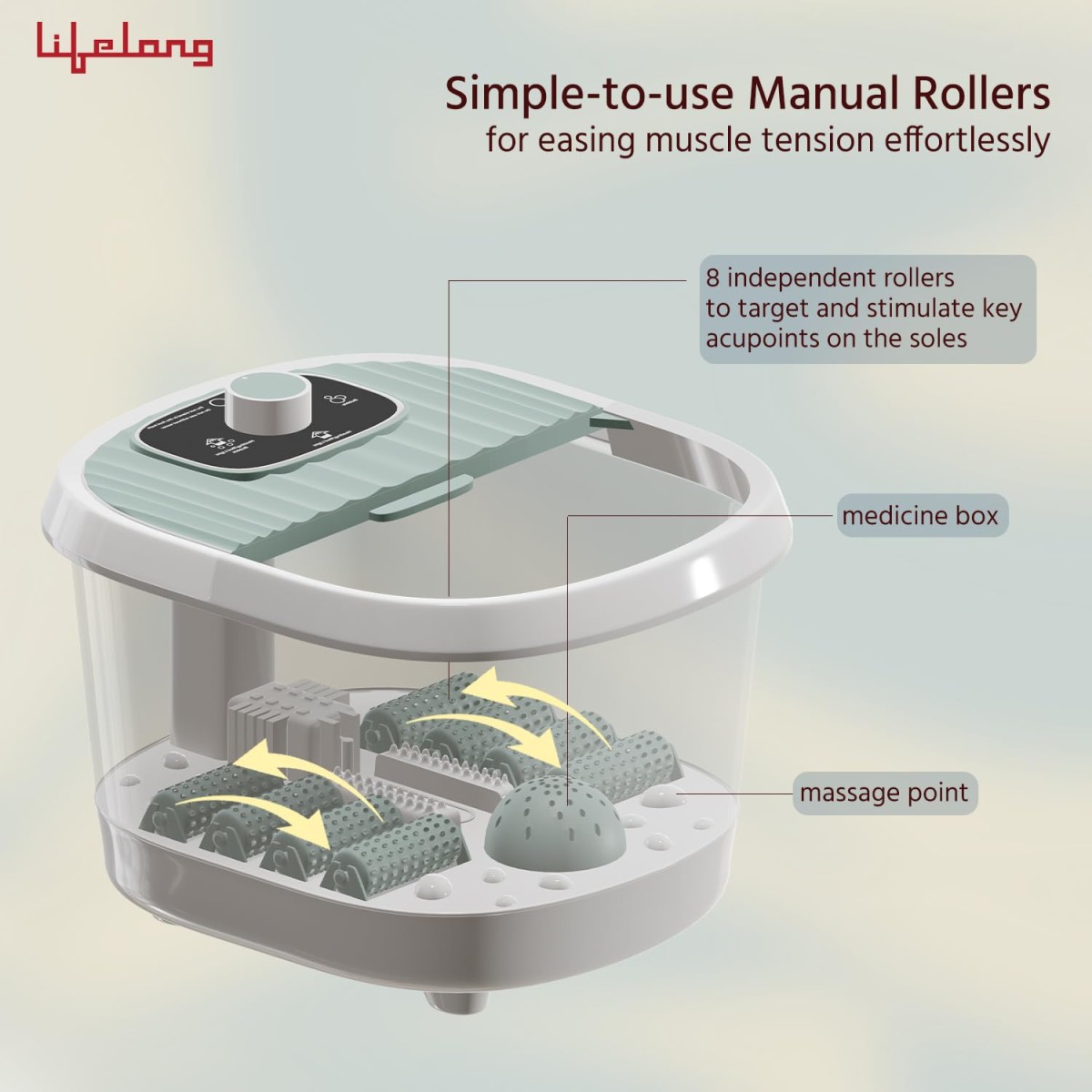 Lifelong Foot Spa Machine | Pedicure, Foot Spa, Massager | Relaxing Heat & Bubbles Surf for Ultimate Foot Massage at Home | 8 Foot Activated Manual Rollers with Red-Light Therapy | Water Heat Function Lifelong Foot Spa Machine | Pedicure, Foot Spa, Massager | Relaxing Heat & Bubbles Surf for Ultimate Foot Massage at Home | 8 Foot Activated Manual Rollers with Red-Light Therapy | Water Heat Function