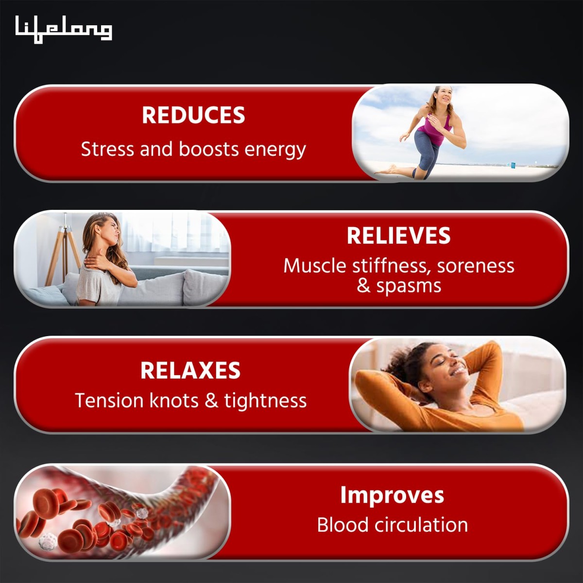 Lifelong Gun Massager For Pain Relief - Massage Gun Machine For Fully Body - Corded Gun Massager With 6 Speed Setting For Muscle Massage Of Back, Neck, Shoulder, Hand, Foot & Leg For Daily Use, Black Lifelong Gun Massager For Pain Relief - Massage Gun Machine For Fully Body - Corded Gun Massager With 6 Speed Setting For Muscle Massage Of Back, Neck, Shoulder, Hand, Foot & Leg For Daily Use, Black