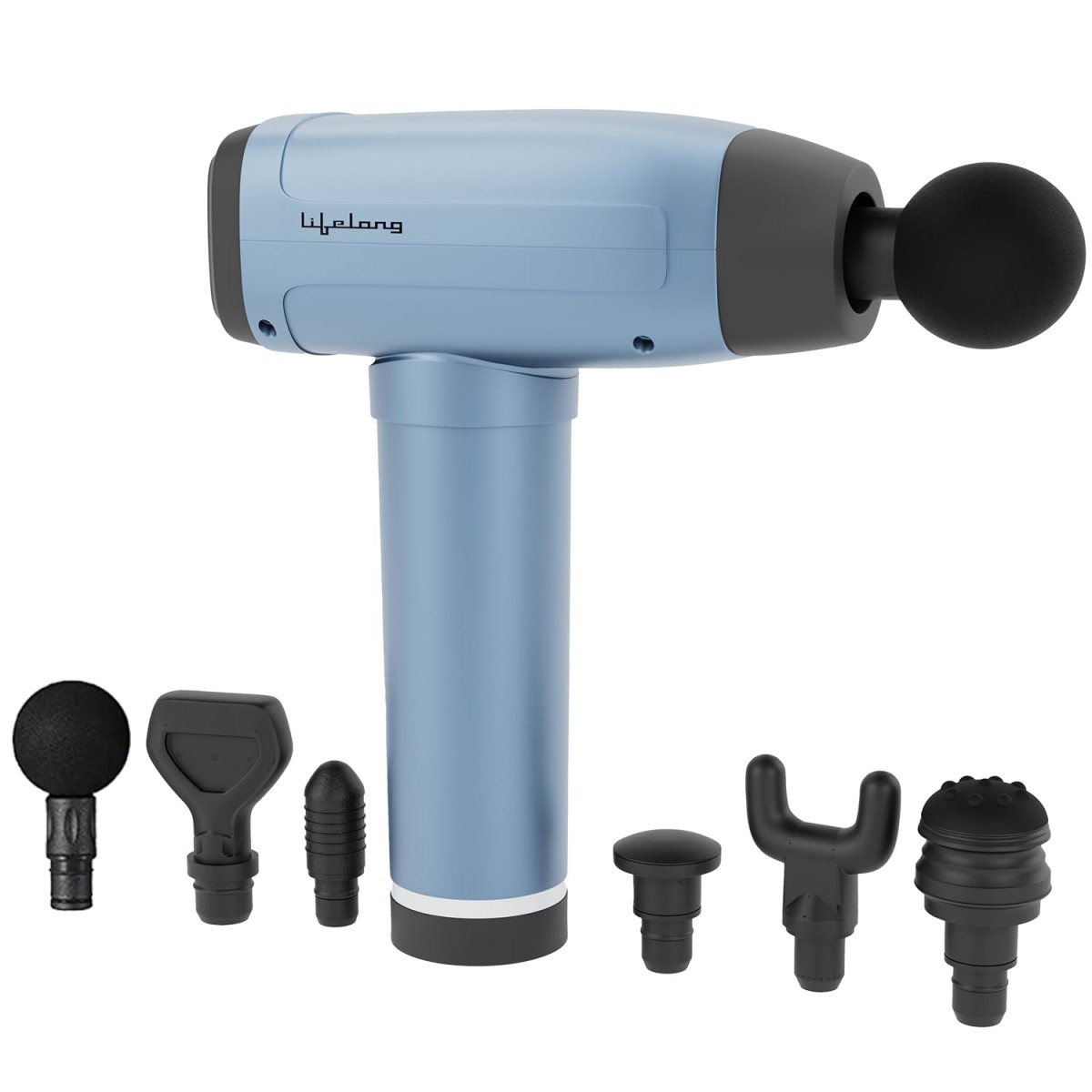 Lifelong Gun Massager | Percussion for Full Body Pain Relief | 6 Heads | LED Touch | 30 Speed Levels | Premium Bag (LLGM144, Blue) Lifelong Gun Massager | Percussion for Full Body Pain Relief | 6 Heads | LED Touch | 30 Speed Levels | Premium Bag (LLGM144, Blue)