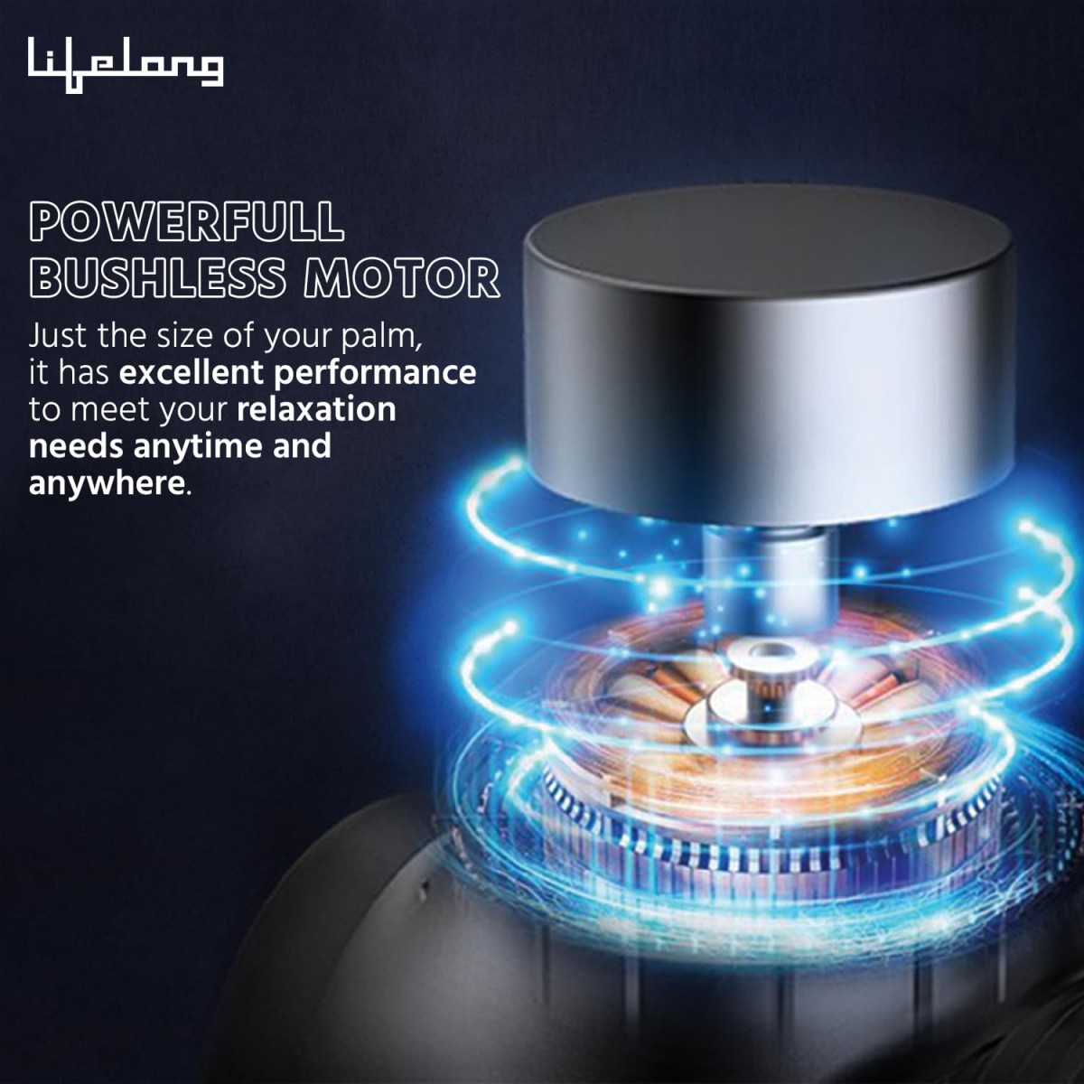 Lifelong Gun Massager | Percussion for Full Body Pain Relief | 6 Heads | LED Touch | 30 Speed Levels | Premium Bag (LLGM144, Blue) Lifelong Gun Massager | Percussion for Full Body Pain Relief | 6 Heads | LED Touch | 30 Speed Levels | Premium Bag (LLGM144, Blue)