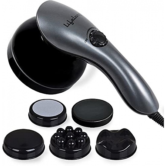 Lifelong LLM171 Electric Handheld Pain Relief Full Body Massager for Neck, Back, Leg & Foot, Gray