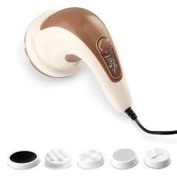 Lifelong LLM27 Corded Electric Electric Handheld Full Body Massager For Pain Relief With 4 Massage Heads & Variable Speed Settings