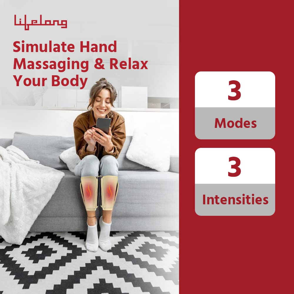 Lifelong LLM513 Rechargeable Air Pressure Massager - For Calves|Air Compression Massager|With Heat and Vibration|Calf, Leg and Arm Massager for Pain Relief|Multifunctional Air Pressure Massager (1 Year Warranty, Beige) Lifelong LLM513 Rechargeable Air Pressure Massager - For Calves|Air Compression Massager|With Heat and Vibration|Calf, Leg and Arm Massager for Pain Relief|Multifunctional Air Pressure Massager (1 Year Warranty, Beige)