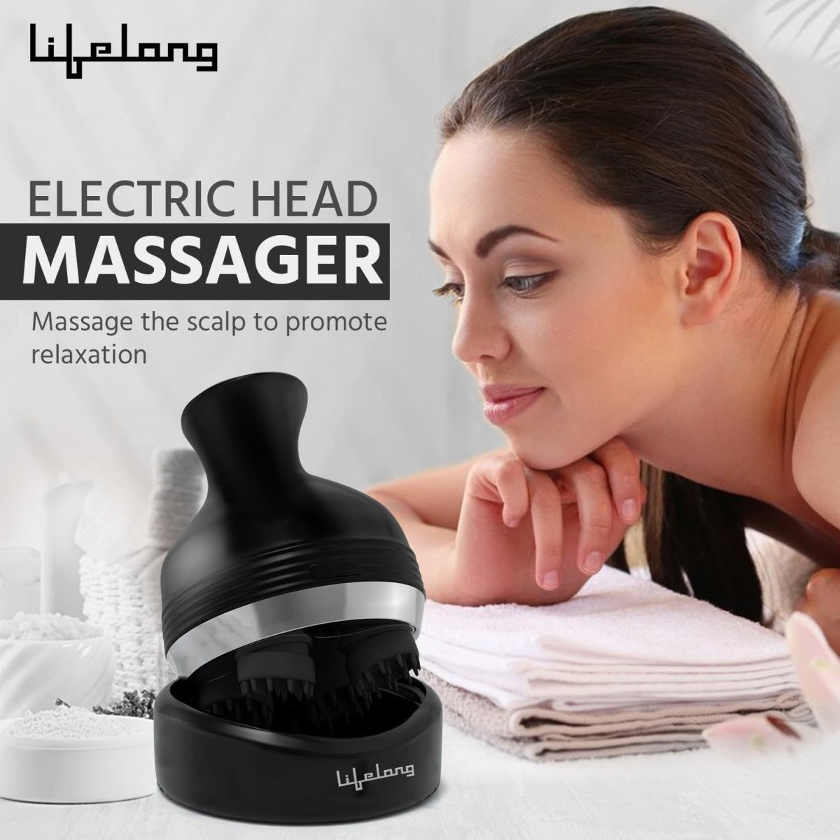 Lifelong LLM765 Rechargeable Head and Full Body Pain Relief Massager, Electric Kneading Massager With 4 Speed Modes, Handheld Portable Scalp Scratcher for Hair Growth, Deep Clean & Relaxation, Black Lifelong LLM765 Rechargeable Head and Full Body Pain Relief Massager, Electric Kneading Massager With 4 Speed Modes, Handheld Portable Scalp Scratcher for Hair Growth, Deep Clean & Relaxation, Black