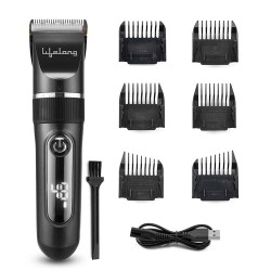Lifelong LLPCM17 Ace Pro Rechargeable Hair Clipper With Digital Display, 3 Hours Runtime, 6 Combs 