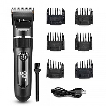 Lifelong LLPCM17 Ace Pro Rechargeable Hair Clipper With Digital Display, 3 Hours Runtime, 6 Combs 