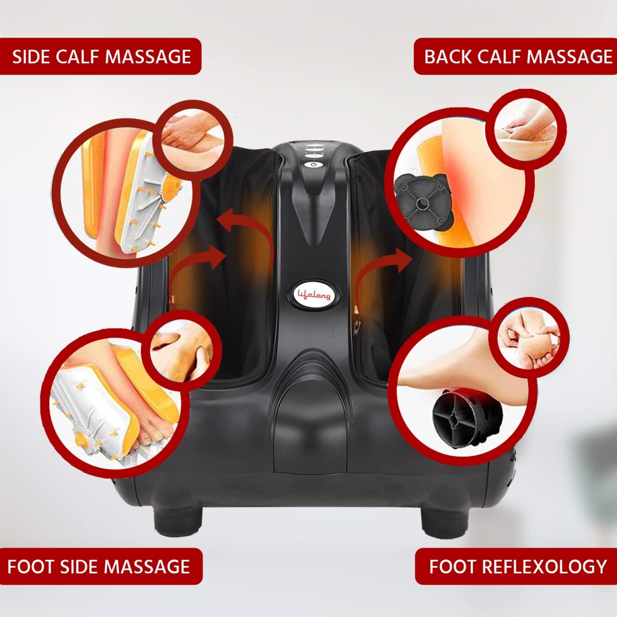 Lifelong Leg, Foot and Calf Massager Rolling & Kneading Functions for Pain Relief & Improving Blood Circulation, (LLM747,Black) Lifelong Leg, Foot and Calf Massager Rolling & Kneading Functions for Pain Relief & Improving Blood Circulation, (LLM747,Black)