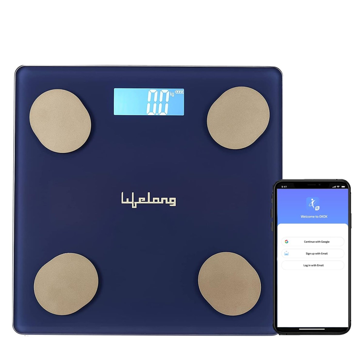 Lifelong Smart Weighing Scale with BMI & 18 Measurement Functions with Lifelong Smart Home App-Bluetooth Sensor Technology | Electronic Weight Machine | Battery Included (LLWS36, Blue) Lifelong Smart Weighing Scale with BMI & 18 Measurement Functions with Lifelong Smart Home App-Bluetooth Sensor Technology | Electronic Weight Machine | Battery Included (LLWS36, Blue)
