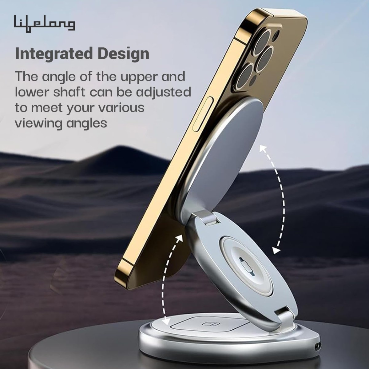 Lifelong Zerocord Wireless Charger 23 W 3 in 1 Foldable Magsafe Charger for iPhone 15/14/13/12 Series, Apple Airpods, Apple Watch, Fast Charging, 3 Outputs, Led Indicator, Silver Lifelong Zerocord Wireless Charger 23 W 3 in 1 Foldable Magsafe Charger for iPhone 15/14/13/12 Series, Apple Airpods, Apple Watch, Fast Charging, 3 Outputs, Led Indicator, Silver