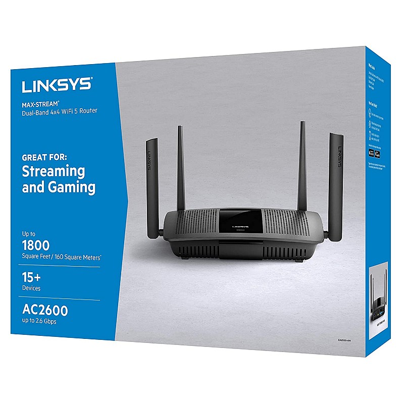 Linksys Max-Stream EA8100 Dual Band AC2600 MU-MIMO Gigabit 4X4 WiFi 5 Fast Router