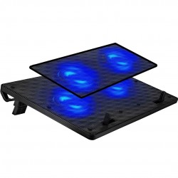 Live Tech Laptop Cooling Pad Led 2 Fan with Ease Stand USB Powered Laptop Cooling Pad with Dual Fan, Dual USB Port and Blue LED Lights (Thunder X)