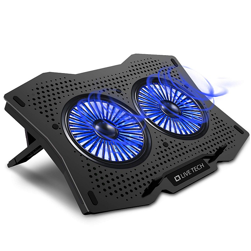 Live Tech Storm Pro Laptop Cooling Led Pad with Dual Fan for 15.6" to 17.3" Notebooks