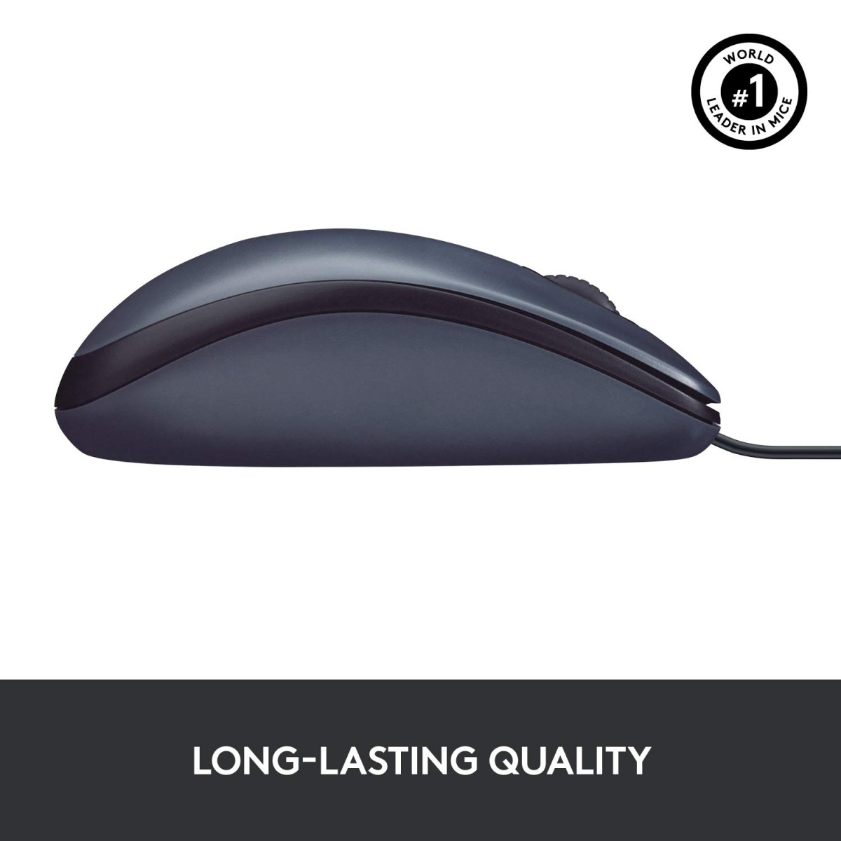 Logitech B100 Corded Wired USB Right or Left Hand Use Mouse for Computers and laptops - Black