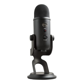 Logitech Blue Yeti USB Microphone for Recording, Streaming, Gaming, Podcasting on PC and Mac, Condenser Mic for Laptop or Computer with Blue VO!CE Effects, Adjustable Stand, Plug and Play - Blackout